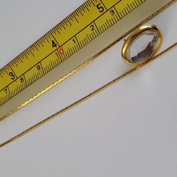 Gold Clear Bead Necklace and Earrings - Picture 9 of 11